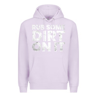 Lilac vintage funny shirts for men, rub some dirt on it long sleeve t shirt Premium Hoodie - linhVisuals