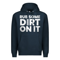Navy vintage funny shirts for men, rub some dirt on it long sleeve t shirt Premium Hoodie - linhVisuals