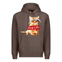Coffee hug life kitty cat Premium Hoodie - linhVisuals
