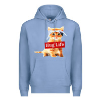Colony Blue hug life kitty cat Premium Hoodie - linhVisuals