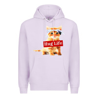 Lilac hug life kitty cat Premium Hoodie - linhVisuals