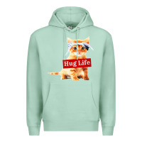 Seafoam hug life kitty cat Premium Hoodie - linhVisuals