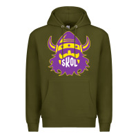 Army Green skol nordic viking helmet shirt Premium Hoodie - linhVisuals