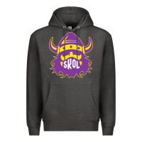 Charcoal Heather skol nordic viking helmet shirt Premium Hoodie - linhVisuals