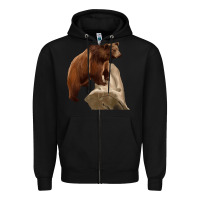 Black California Grizzly Bear Zipper Hoodie - RanaPortraitStore