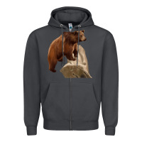 Smoke California Grizzly Bear Zipper Hoodie - RanaPortraitStore