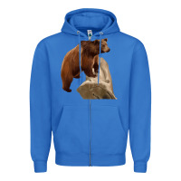 True Royal California Grizzly Bear Zipper Hoodie - RanaPortraitStore