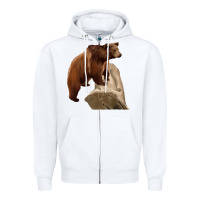 White California Grizzly Bear Zipper Hoodie - RanaPortraitStore