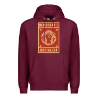 Burgundy democratic socialist Premium Hoodie - linhVisuals