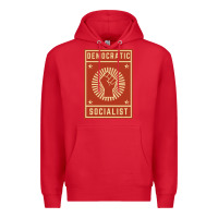 Red democratic socialist Premium Hoodie - linhVisuals