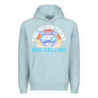 Blue Mist skiing t  shirt ski goggles cat the meowtains are calling skier winter Premium Hoodie - linhVisuals