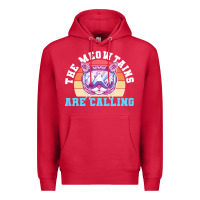 Cardinal skiing t  shirt ski goggles cat the meowtains are calling skier winter Premium Hoodie - linhVisuals