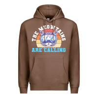 Chestnut skiing t  shirt ski goggles cat the meowtains are calling skier winter Premium Hoodie - linhVisuals