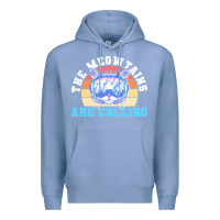 Colony Blue skiing t  shirt ski goggles cat the meowtains are calling skier winter Premium Hoodie - linhVisuals