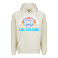 Oatmeal Heather skiing t  shirt ski goggles cat the meowtains are calling skier winter Premium Hoodie - linhVisuals