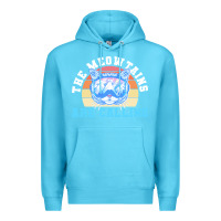 Ocean Blue skiing t  shirt ski goggles cat the meowtains are calling skier winter Premium Hoodie - linhVisuals