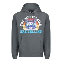 Rock skiing t  shirt ski goggles cat the meowtains are calling skier winter Premium Hoodie - linhVisuals