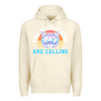 Sandshell skiing t  shirt ski goggles cat the meowtains are calling skier winter Premium Hoodie - linhVisuals
