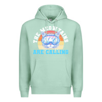 Seafoam skiing t  shirt ski goggles cat the meowtains are calling skier winter Premium Hoodie - linhVisuals