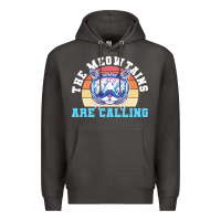 Smoke skiing t  shirt ski goggles cat the meowtains are calling skier winter Premium Hoodie - linhVisuals