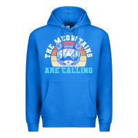 True Royal skiing t  shirt ski goggles cat the meowtains are calling skier winter Premium Hoodie - linhVisuals