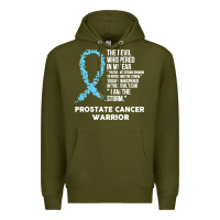 Army Green prostate cancer t  shirt the devil  prostate cancer awareness support Premium Hoodie - linhVisuals