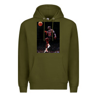 Army Green Michael JorDunk Premium Hoodie - linhVisuals
