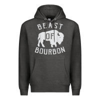 Charcoal Heather beast of bourbon drinking whiskey design bison buffalo party t shirt Premium Hoodie - linhVisuals