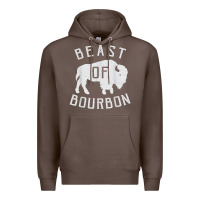 Coffee beast of bourbon drinking whiskey design bison buffalo party t shirt Premium Hoodie - linhVisuals