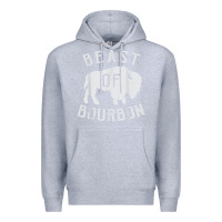 Heather Grey beast of bourbon drinking whiskey design bison buffalo party t shirt Premium Hoodie - linhVisuals