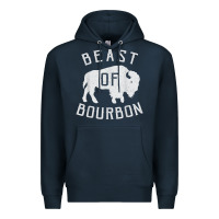 Navy beast of bourbon drinking whiskey design bison buffalo party t shirt Premium Hoodie - linhVisuals