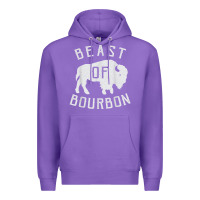 Purple beast of bourbon drinking whiskey design bison buffalo party t shirt Premium Hoodie - linhVisuals