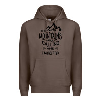 Coffee the mountains are calling and i must go   black Premium Hoodie - linhVisuals