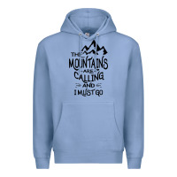 Colony Blue the mountains are calling and i must go   black Premium Hoodie - linhVisuals