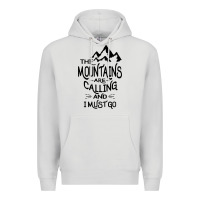 Dove Grey the mountains are calling and i must go   black Premium Hoodie - linhVisuals