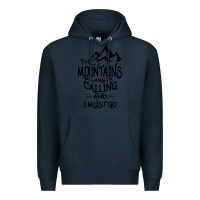 Navy the mountains are calling and i must go   black Premium Hoodie - linhVisuals