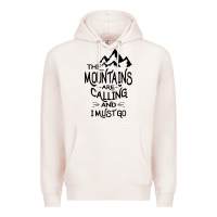 Pale Pink the mountains are calling and i must go   black Premium Hoodie - linhVisuals