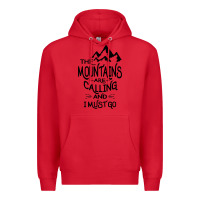Red the mountains are calling and i must go   black Premium Hoodie - linhVisuals