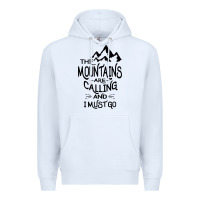 White the mountains are calling and i must go   black Premium Hoodie - linhVisuals
