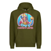 Army Green candy land king of candy land portrait t shirt Premium Hoodie - linhVisuals