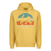 Antique Gold daddy dinosaur daddysaurus 3 three kids xmas christmas gift t shirt Premium Hoodie - linhVisuals