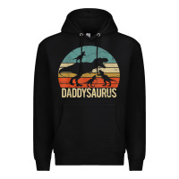 Black daddy dinosaur daddysaurus 3 three kids xmas christmas gift t shirt Premium Hoodie - linhVisuals