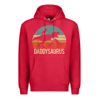 Cardinal daddy dinosaur daddysaurus 3 three kids xmas christmas gift t shirt Premium Hoodie - linhVisuals