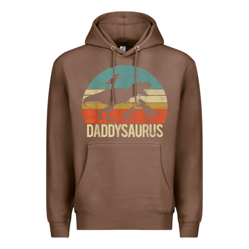 Daddy Dinosaur Daddysaurus 3 Three Kids Xmas Christmas Gift T Shirt Premium Hoodie by linhVisuals | Teevron