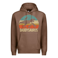 Chestnut daddy dinosaur daddysaurus 3 three kids xmas christmas gift t shirt Premium Hoodie - linhVisuals