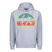 Heather Grey daddy dinosaur daddysaurus 3 three kids xmas christmas gift t shirt Premium Hoodie - linhVisuals