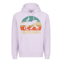 Lilac daddy dinosaur daddysaurus 3 three kids xmas christmas gift t shirt Premium Hoodie - linhVisuals