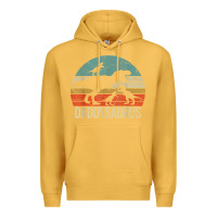 Mustard daddy dinosaur daddysaurus 3 three kids xmas christmas gift t shirt Premium Hoodie - linhVisuals