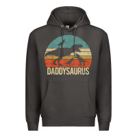 Smoke daddy dinosaur daddysaurus 3 three kids xmas christmas gift t shirt Premium Hoodie - linhVisuals