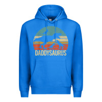 True Royal daddy dinosaur daddysaurus 3 three kids xmas christmas gift t shirt Premium Hoodie - linhVisuals